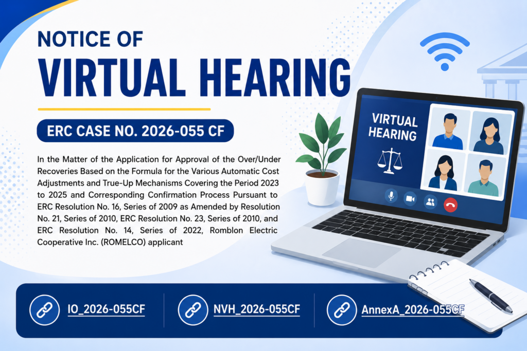 Notice of Virtual Hearing, ERC Case No. 2026-055 CF